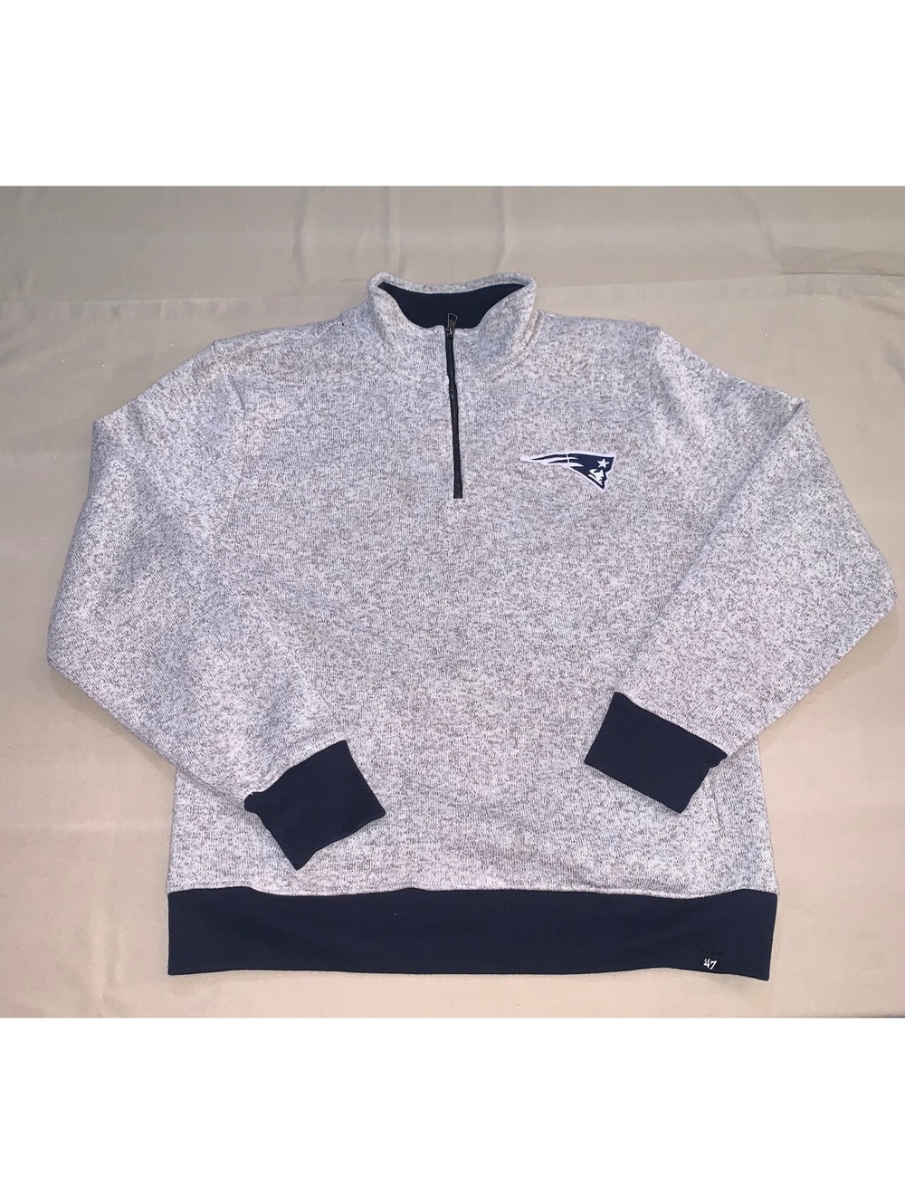 47 New England Patriots gray quarter zip pullover XL